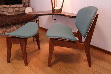 Mahogany Lounge Chair & Ottoman